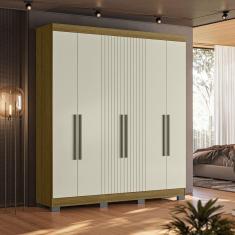Imagem de Guarda Roupa Dakota 6 Portas Freijo Frj Ac Off White Ac - Olivar Móveis