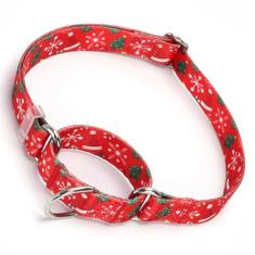 Imagem de Coleira de Natal Martingale, coleira vermelha Cheistmas Xmas para cães, antiderrapante, à prova de fuga, não puxa, coleira de treinamento de cães de nylon macio, ajustável para cães de estimação de