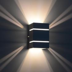Imagem de Arandela Catarina 10cm 2 Fachos Frisos Externa Interna Parede Alumínio Marrom - Rei da Iluminação