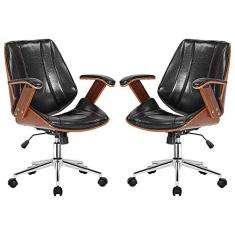 Imagem de Kit 2 Cadeiras de Escritório Juliette Diretor Giratória Preta - Gran Belo