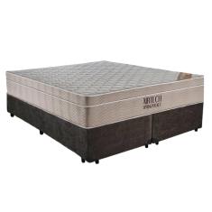 Imagem de Cama Box Casal Suede Bipartido + Colchão Ortobom Airtech Molas Ensacadas 65x138x188 Marrom