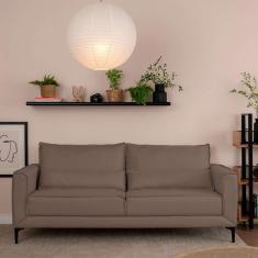 Imagem de sofá 3 lugares versatti linho marrom 210 cm