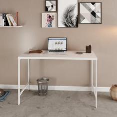 Imagem de Escrivaninha Estilo Industrial 120cm Active Yescasa Branco Chess/Est.Branca