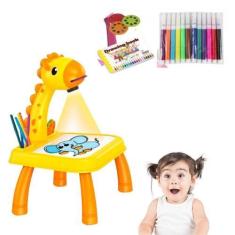 Imagem de Lousa Mágica Mesinha Com Projetor Girafinha Divertida interativa color