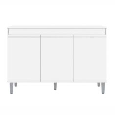 Imagem de Balcão de Cozinha Manu 120cm Branco 1889 Com Tampo mdp ajl Móveis