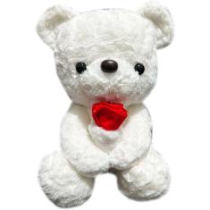 Imagem de Urso Ursinho De Pelúcia Segurando Uma Flor Fofo Apaixonado - 34cm