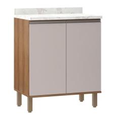 Imagem de Balcão De Cozinha C/Tampo 70cm 2 Portas Diana Avelã