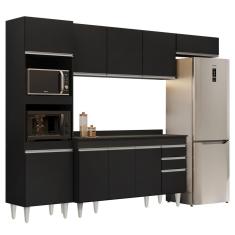 Imagem de Armário de Cozinha Modulada 4 Peças CP11 Balcão com Tampo Preto - Lumil
