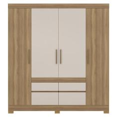Imagem de Guarda Roupa Casal 4 Portas 64110 Amendola Off White Demobile