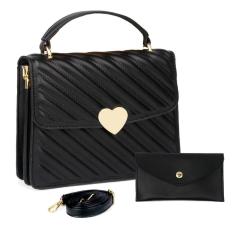 Imagem de Bolsa Feminina Transversal Pequena + Carteira Kit 2 Peças-Feminino