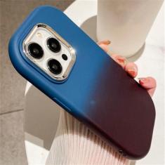Imagem de Capa de telefone com padrão oval de cor gradiente para iPhone 14 11 12 13 15 Pro Max Plus XR X XS Capa à prova de choque de silicone macio, vinho marinho, para iPhone XS Max