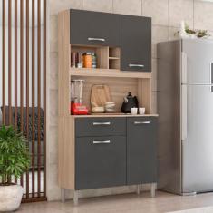 Imagem de Armário Cozinha Compacta 4 Portas 1 Gaveta 3 Nichos Malta - Demobile, 