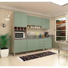 Imagem de Armário De Cozinha 5 Peças Sem Tampo De 120 Crema Com Verde