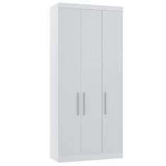 Imagem de Guarda Roupa Modulado 101,50cm 3 Portas Alpes Luciane Móveis Branco Pf Com Branco Pf