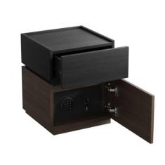 Imagem de Mesa de cabeceira Mesa de cabeceira com cofre oculto, mesa de cabeceira moderna de madeira, armário de armazenamento para sala de estar com fechadura de combinação, mesa final para quarto, escritório