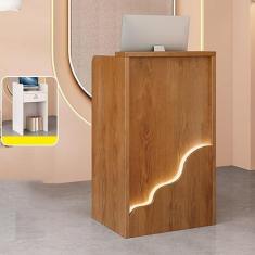 Imagem de Mesa de recepção, balcão de varejo para caixa de compras, mesa de recepção de varejo, mesa de boas-vindas moderna, com luzes e gavetas com trava, para salão, recepção, escritório, supermercado,