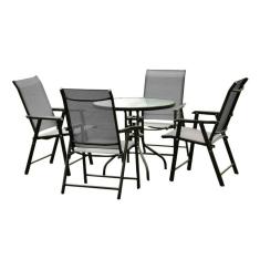 Conjunto de mesa com 4 cadeiras para varanda jardim e piscina - Sarah  Móveis em Promoção na Americanas