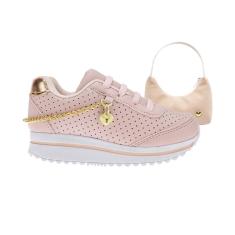 Imagem de Tênis Infantil Feminino Escolar e Casual Tamanho 24 ao 34 - Tênis de Menina e Bolsa ➕-Feminino