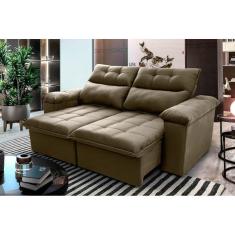 Imagem de Sofá Retrátil Reclinável Verona 1,50m Suede Velut Bege c/ Molas no Assento - King House