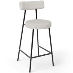 Imagem de Banqueta Baixa Para Cozinha Sala De Jantar Bar Bancada Milão L02 Bouclê Cru - Lyam Decor