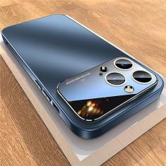Imagem de Estojo de carregamento sem fio magnético fosco para iPhone 11 12 13 14 Pro Max Square Capa de proteção para câmera à prova de choque, azul marinho, para iPhone 11