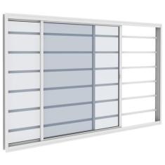 Imagem de Janela Vitro 2 Folhas 1,20M X 1M Com Grade Horizontal Em Alumínio Bran