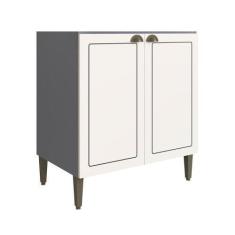 Imagem de Balcão Cozinha Modulada MDP Édez Neuf, 2 Portas, Branco Nevada e Grafi