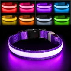 Imagem de Coleiras para cães de LED – Coleira para animais de estimação com 7 cores substituíveis – 100% à prova d'água com gola recarregável que acende, deixa seu filhote visto e seguro, coleiras básicas para cães