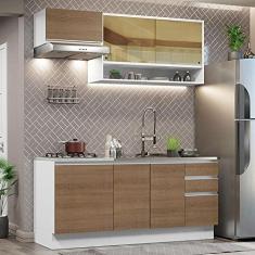 Imagem de Cozinha Completa Madesa Glamy 180008 com Armário e Balcão (sem Tampo e Pia) - Branco/rustic