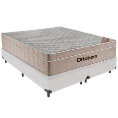 Imagem de Cama Box Branco E Colchão Airtech Springpocket Molas Ensacadas Queen Ortobom