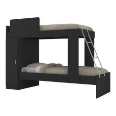 Imagem de Beliche com Armário 1 Porta para Colchão 78x188cm Cocada Multimóveis Bb4008 Preto