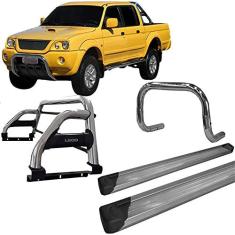 Imagem de Kit Quebra Mato+Estribo Plat +Santo Ant H2 L200 2004 Cromado