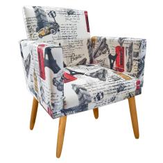 Imagem de Poltrona Decorativa Nina Suede Paris  com Rodapé