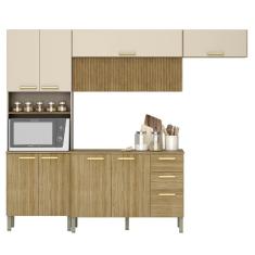 Imagem de Armário De Cozinha 5 Peças Urban03 Balcão Com Tampo 120cm K02 Freijó-vanilla - Mpozenato