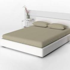 Imagem de Lençol Acácia Casal Liso Avulso Com Elástico 01 Peça Caqui