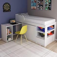 Imagem de Cama Infantil Multifuncional Com Escrivaninha CM8021 Branco Tecno Mobili