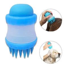 Imagem de Escova Pente Silicone C/ Dispenser Shampoo Banho Tosa Pet - Western