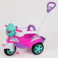 Imagem de Triciclo Rosa com Empurrador  Ideal para Passeios das Meninas - Fullco