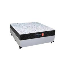 Imagem de Cama Box Casal Sintético Branco + Colchão Espuma D33 Marrocos 30cm