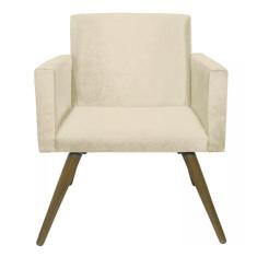 Imagem de Poltrona Decorativa Nina Pés Palito Suede Bege