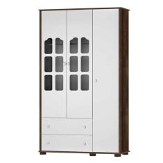 Imagem de Guarda Roupa Infantil 3 Portas e 2 Gavetas Amore 100% MDF Cor Branco Teka Touch - Matic Móveis