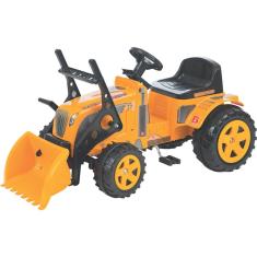 Imagem de Trator de Pedal Infantil Biemme Fazendeiro com Pá Amarelo