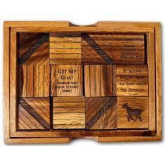 Imagem de Quebra-cabeça de blocos deslizantes Creative Crafthouse Get My Goat Wood