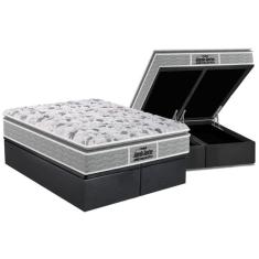 Imagem de Cama Box Baú Queen: Colchão Ortopédico Probel D45 / EP Guarda Costas PróExtreme Plus Pillow Top + Base CRC Suede Gray(158x198)