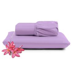 Imagem de Jogo De Lençol Primor Solteiro 2 Peças Percal 400 Fios Ponto Palito - Lilás