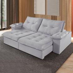 Imagem de Sofá Retrátil e Reclinável 250cm M183 Cinza Claro