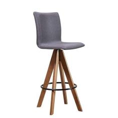 Imagem de Banqueta Alta Giratória Linho Cinza Trevizzo Cercatto