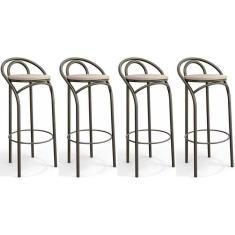 Imagem de Kit 4 Banquetas Sala Jantar Dublin 1B706 4 Un Bronze/Nude 16 - Kappesberg