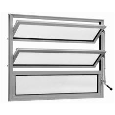 Imagem de Janela Basculante 1 Secção Central Topsul Vidro Mini Boreal 60x80cm Es
