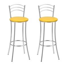 Imagem de Kit 2 Banquetas Bc26-a A105 Cromada/Amarela